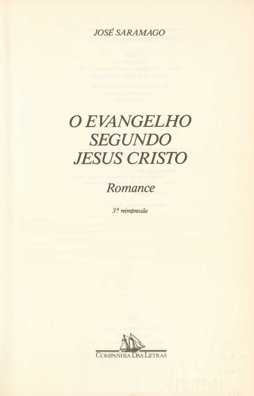 O evangelho segundo Jesus Cristo