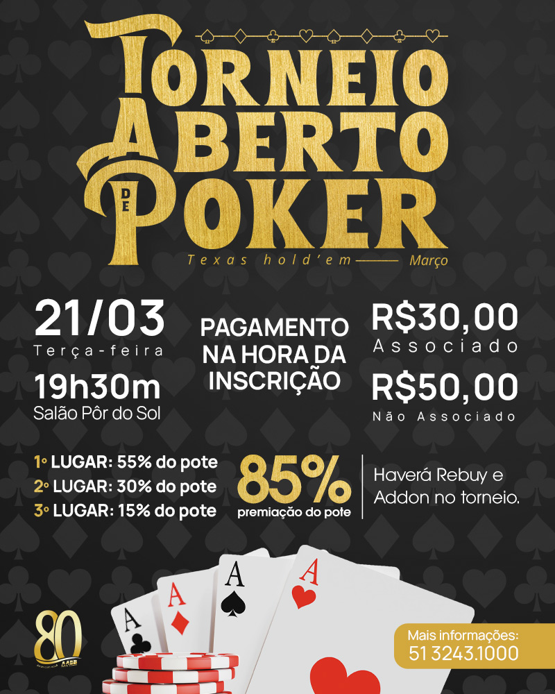 1º Torneio de Poker Texas Hold'em - Esporte Clube Pinheiros